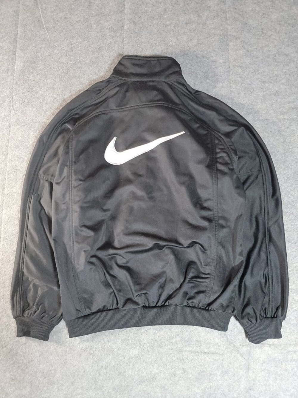 Vintage 2000s Y2K Nike Big Swoosh Black Track Jacket Men's Size Medium